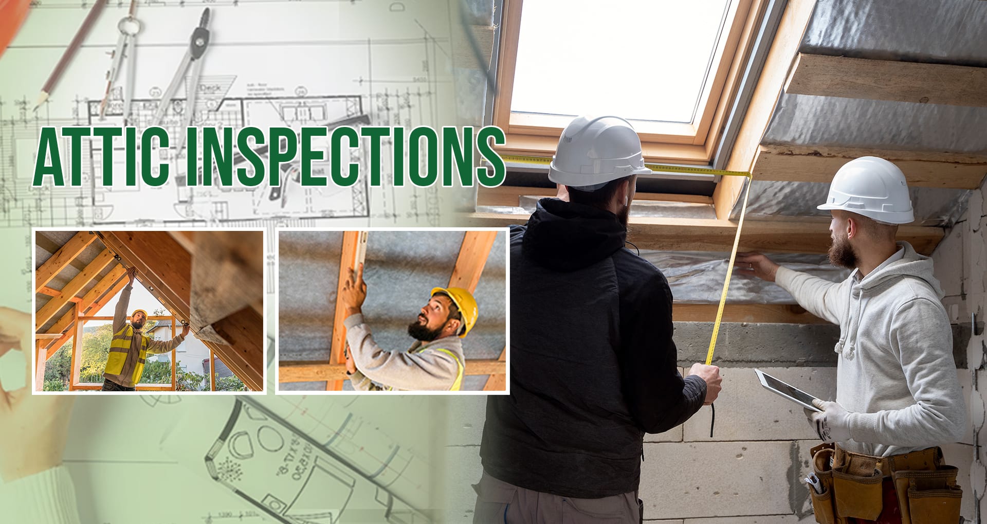Attic Health Team Inspects the sealing on an attic sun light window. 
